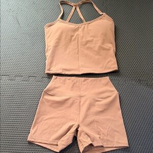 Women's Tan Workout Set